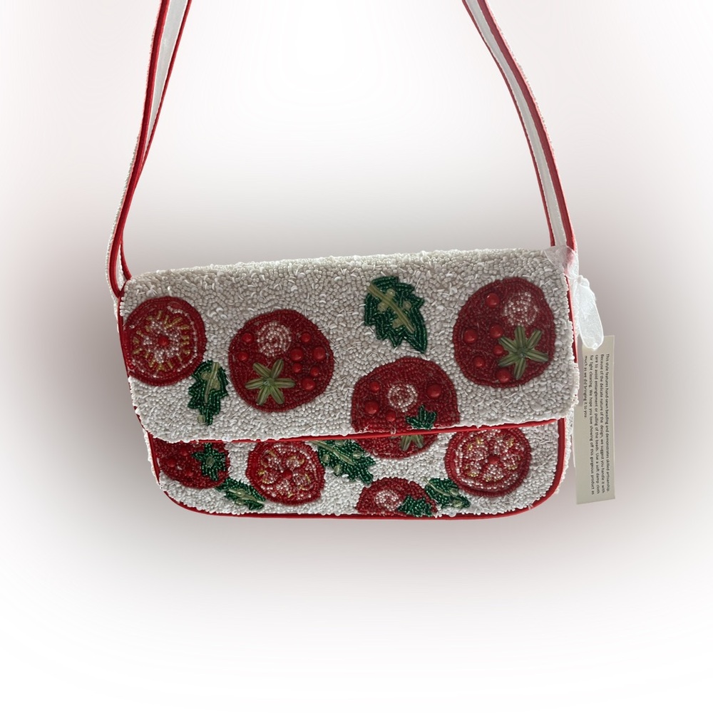 Beaded Tomato Shoulder Bag